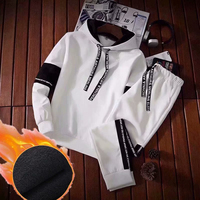 Jesienna bluza z kapturem zestawy dres męski bluzy w stylu Casual bluza + spodnie dresowe 2 częściowy zestaw męski bluza z kapturem moda Streetwear ubrania 1